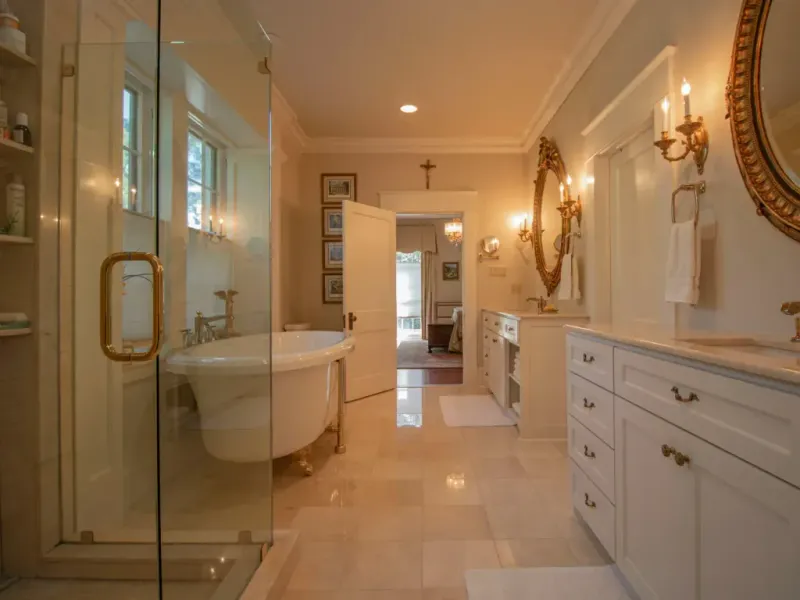 Bathroom remodel in San Antonio Tx — a finished feature run completed evenly across its whole face